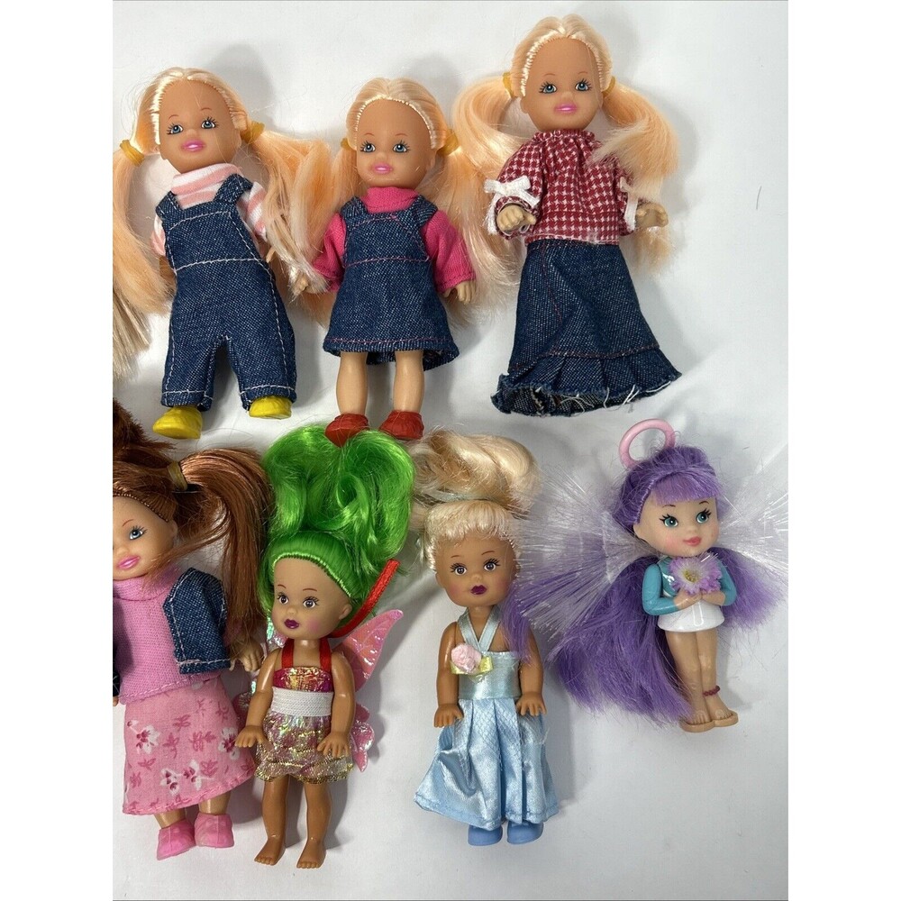 Toddler Doll Lot Fairy Wings Dolgen Denim Shortall Clothing Blonde Brunette - Picture 9 of 13